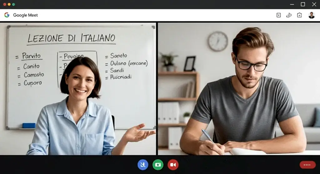 online italyanca kursu, online meeting course